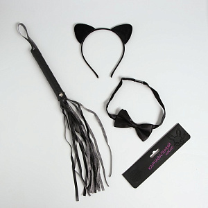 Карнавальный набор «Поиграем?» (ободок с ушками, плеть, галстук-бабочка)